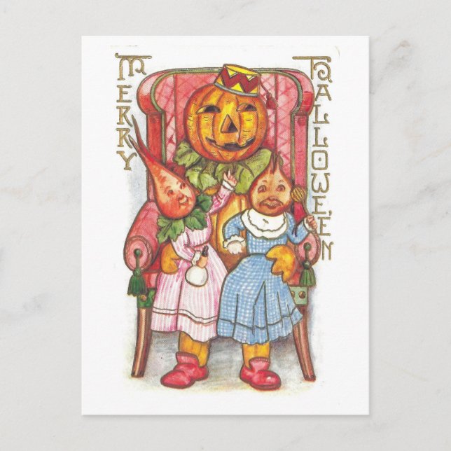 Vintage Halloween Vegetable Family Vykort (Framsida)