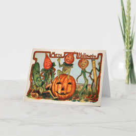 Vintage Halloween Vegetables Card Helgkort