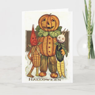 Vintage Halloween Veggies Kort