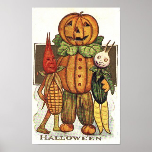 Vintage Halloween Veggies Poster (Framsidan)