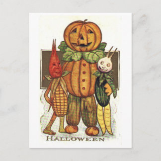 Vintage Halloween Veggies Vykort