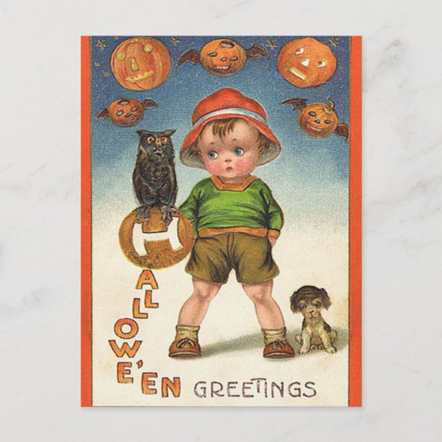 Vintage Halloween Vykort (Framsida)