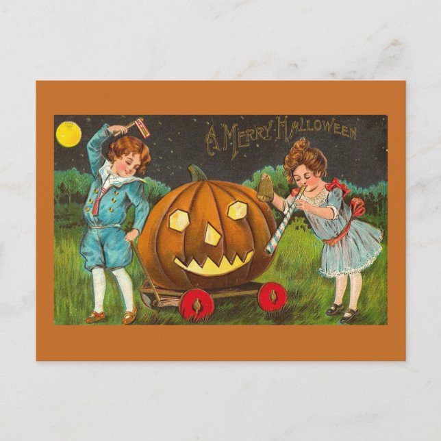 Vintage Halloween vykort (Framsida)