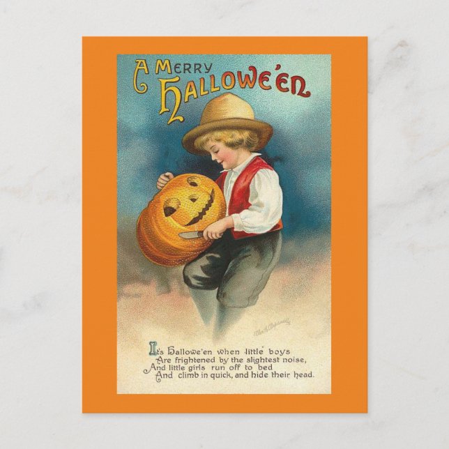 Vintage Halloween vykort (Framsida)