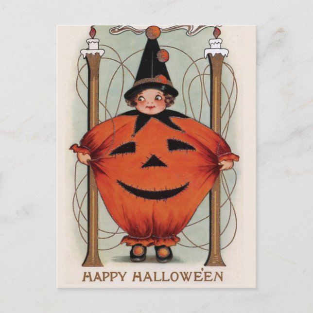 Vintage Halloween Vykort (Framsida)