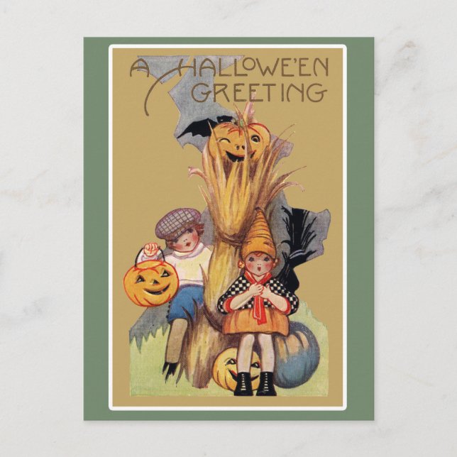 Vintage Halloween Vykort (Framsida)