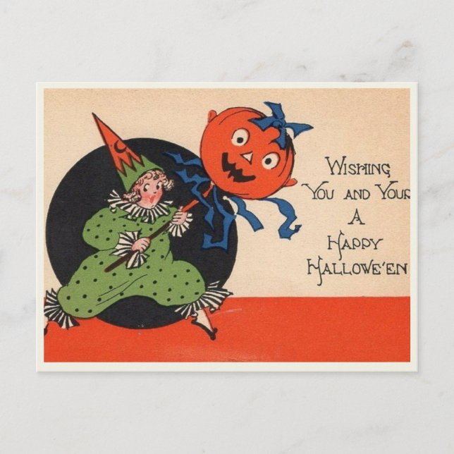 Vintage Halloween vykort (Framsida)