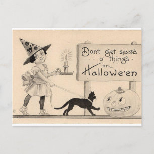Vintage Halloween-vykort: Enchanting Night of WiFi Vykort