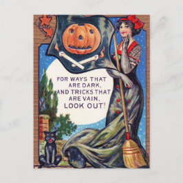 Vintage Halloween-vykort för häxpumpa Helg Vykort