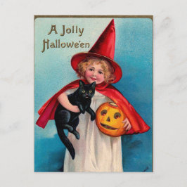 Vintage Halloween-vykort för häxpumpa Helgdag Helg Vykort
