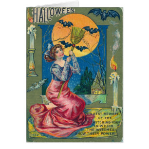 Vintage Halloween-vykort Hälsningskort
