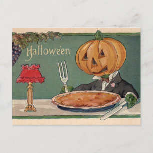 Vintage Halloween-vykort med Pumpkin Helg Vykort