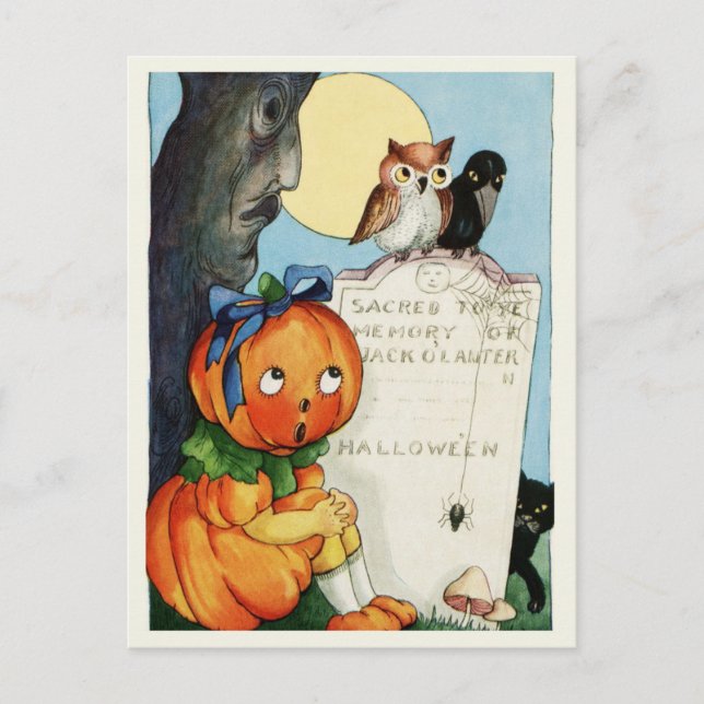 Vintage Halloween-vykort Vykort (Framsida)