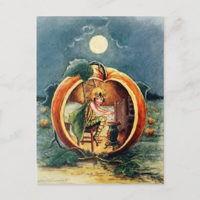 Vintage Halloween-vykort Vykort (Framsida)