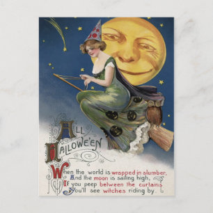 Vintage Halloween-vykort Vykort