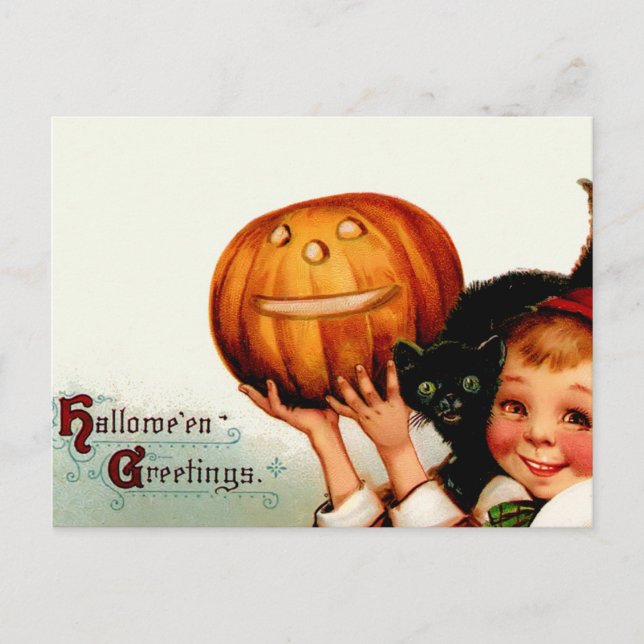 Vintage Halloween-vykort Vykort (Framsida)
