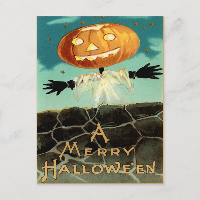 Vintage Halloween-vykort Vykort (Framsida)