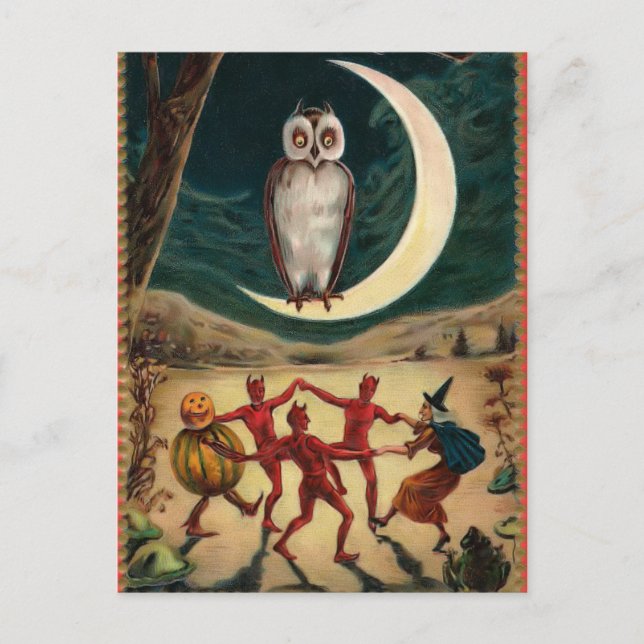 Vintage Halloween-vykort Vykort (Framsida)