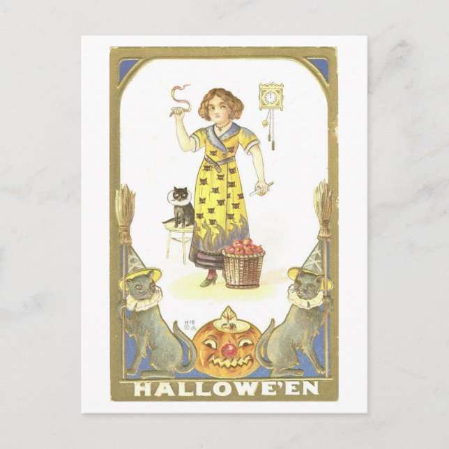 Vintage Halloween-vykort Vykort (Framsida)