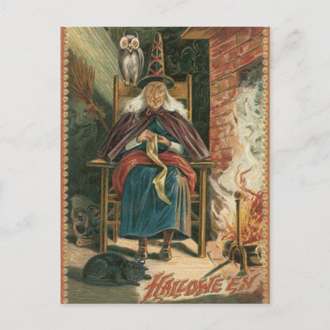 Vintage Halloween-vykort Vykort (Framsida)