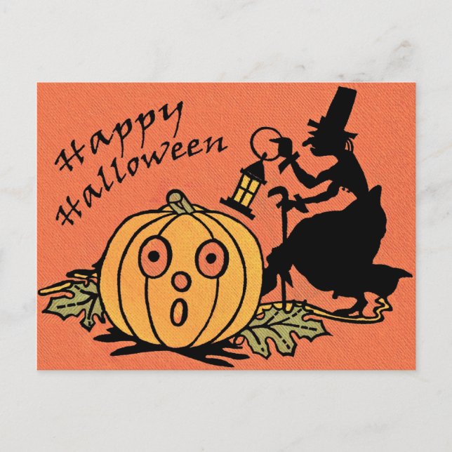 Vintage Halloween-vykort Vykort (Framsida)