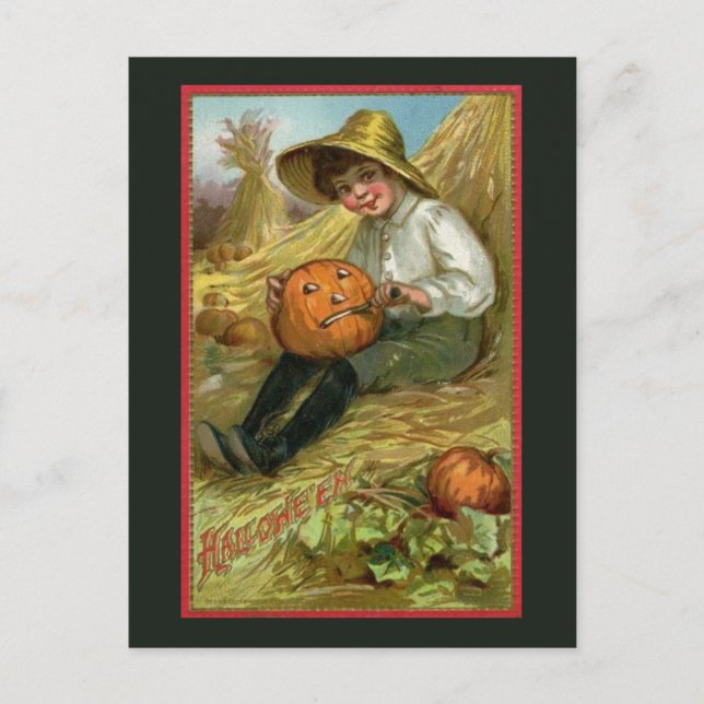 Vintage Halloween-vykort Vykort (Framsida)