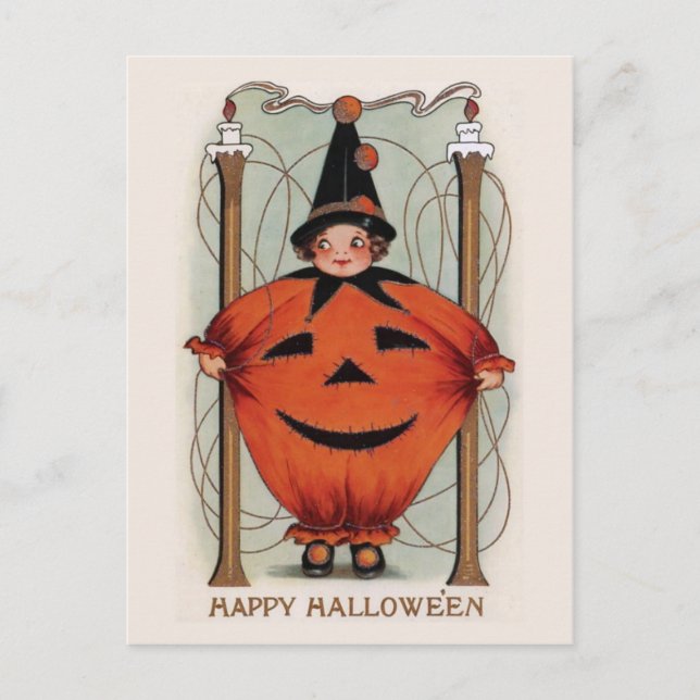 Vintage Halloween-vykort Vykort (Framsida)