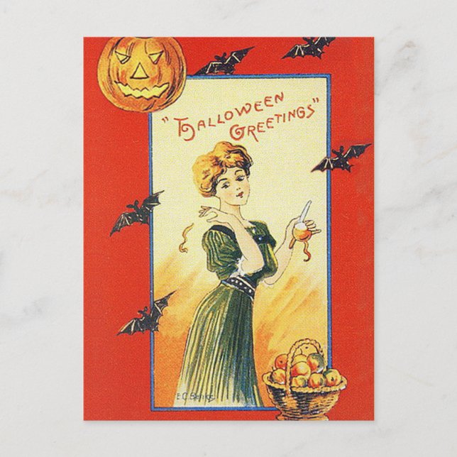 Vintage Halloween-vykort Vykort (Framsida)