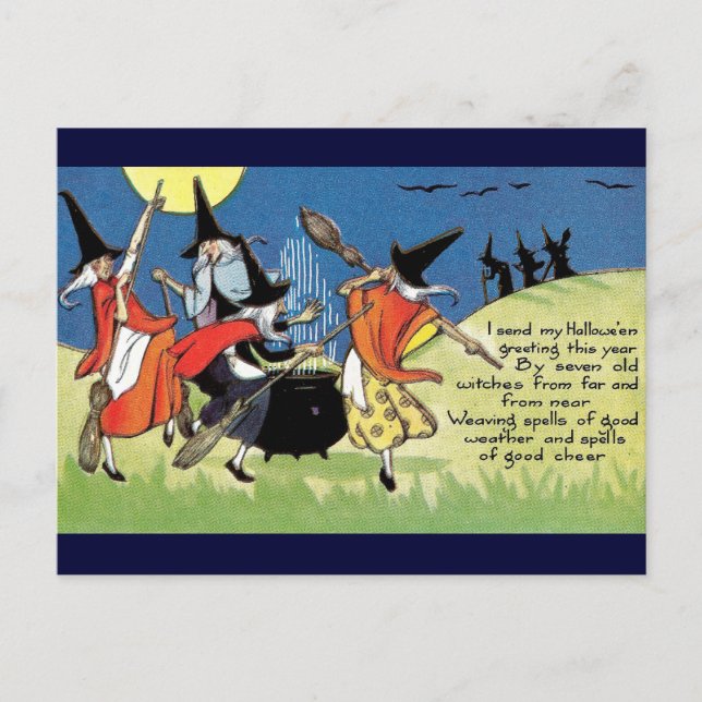Vintage Halloween-vykort Vykort (Framsida)