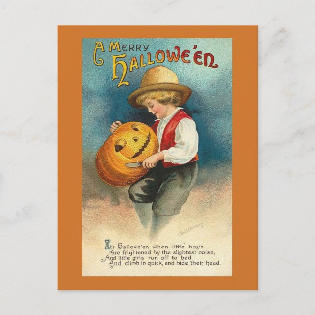 Vintage Halloween-vykort Vykort (Framsida)