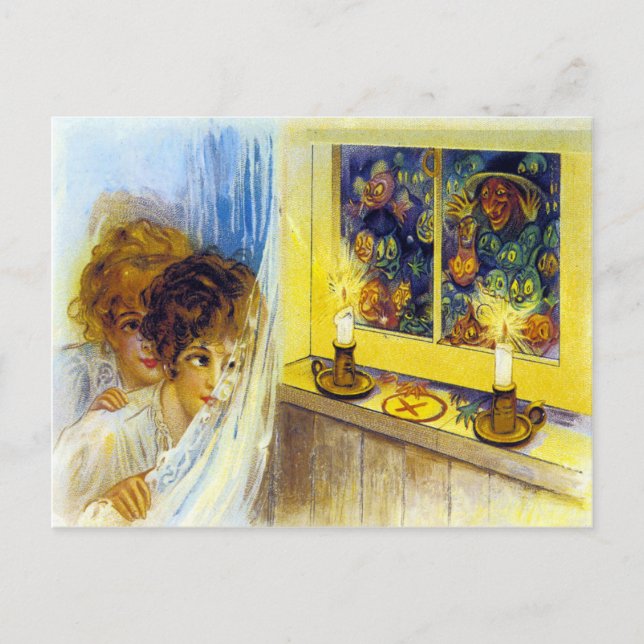 Vintage Halloween-vykort Vykort (Framsida)