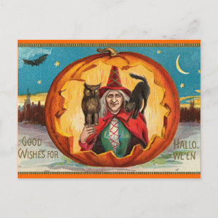 Vintage Halloween-vykort Vykort