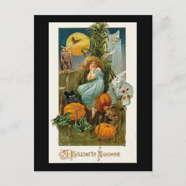 Vintage Halloween-vykort Vykort (Framsida)