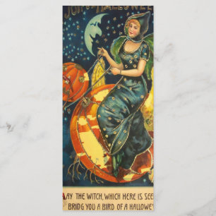 Vintage Halloween Witch Bookmark Meny