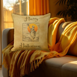 Vintage Halloween Witch Dekorativ kudde