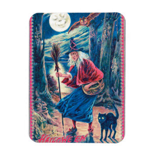 Vintage Halloween Witch Flexible Magnet