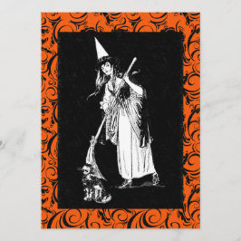 Vintage Halloween Witch Kort