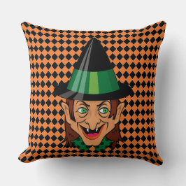 Vintage Halloween Witch Kudde