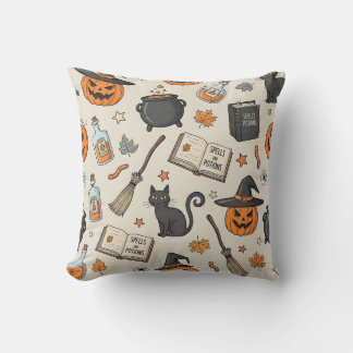 Vintage Halloween Witch Kudde