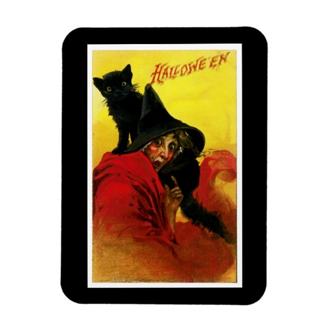 Vintage Halloween Witch Magnet (Vertikal)