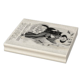 Vintage Halloween Witch och Black Cat Stämpel