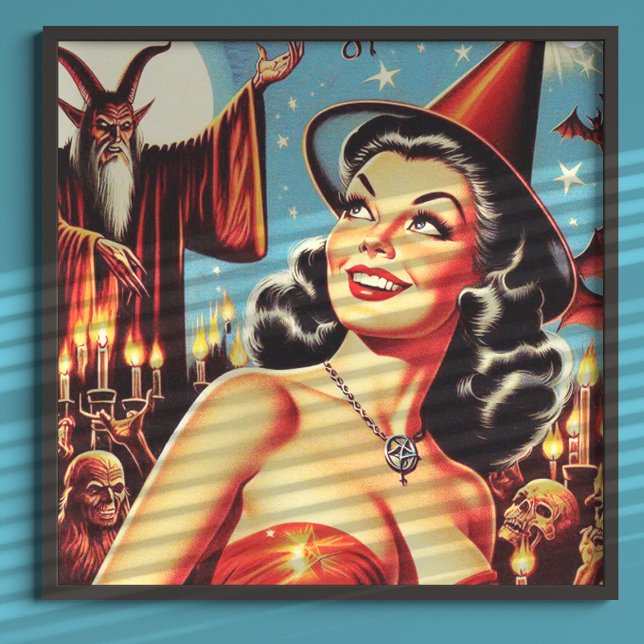 Vintage Halloween Witch Pin-up Poster (Skapare uppladdad)