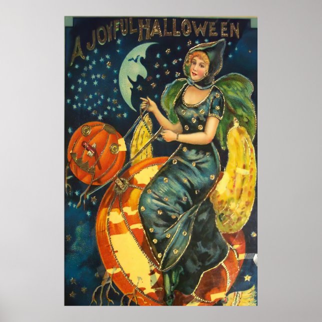Vintage Halloween Witch Poster (Framsidan)