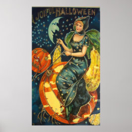 Vintage Halloween Witch Poster