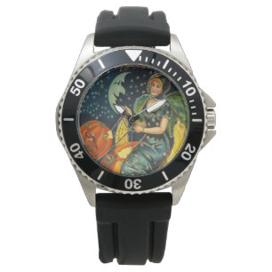 Vintage Halloween Witch Poster Armbandsur
