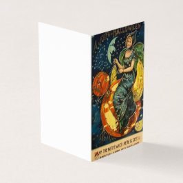 Vintage Halloween Witch Poster Kort