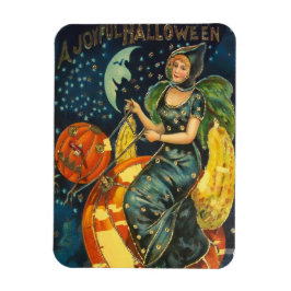 Vintage Halloween Witch Poster Magnet
