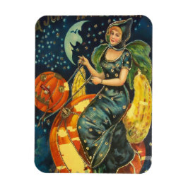 Vintage Halloween Witch Poster Magnet