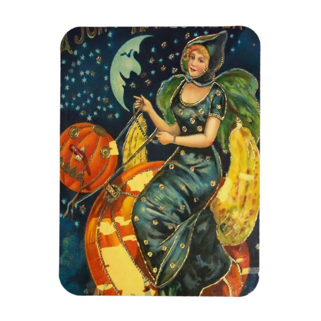 Vintage Halloween Witch Poster Magnet (Vertikal)