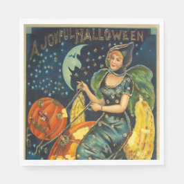 Vintage Halloween Witch Poster Pappersservett